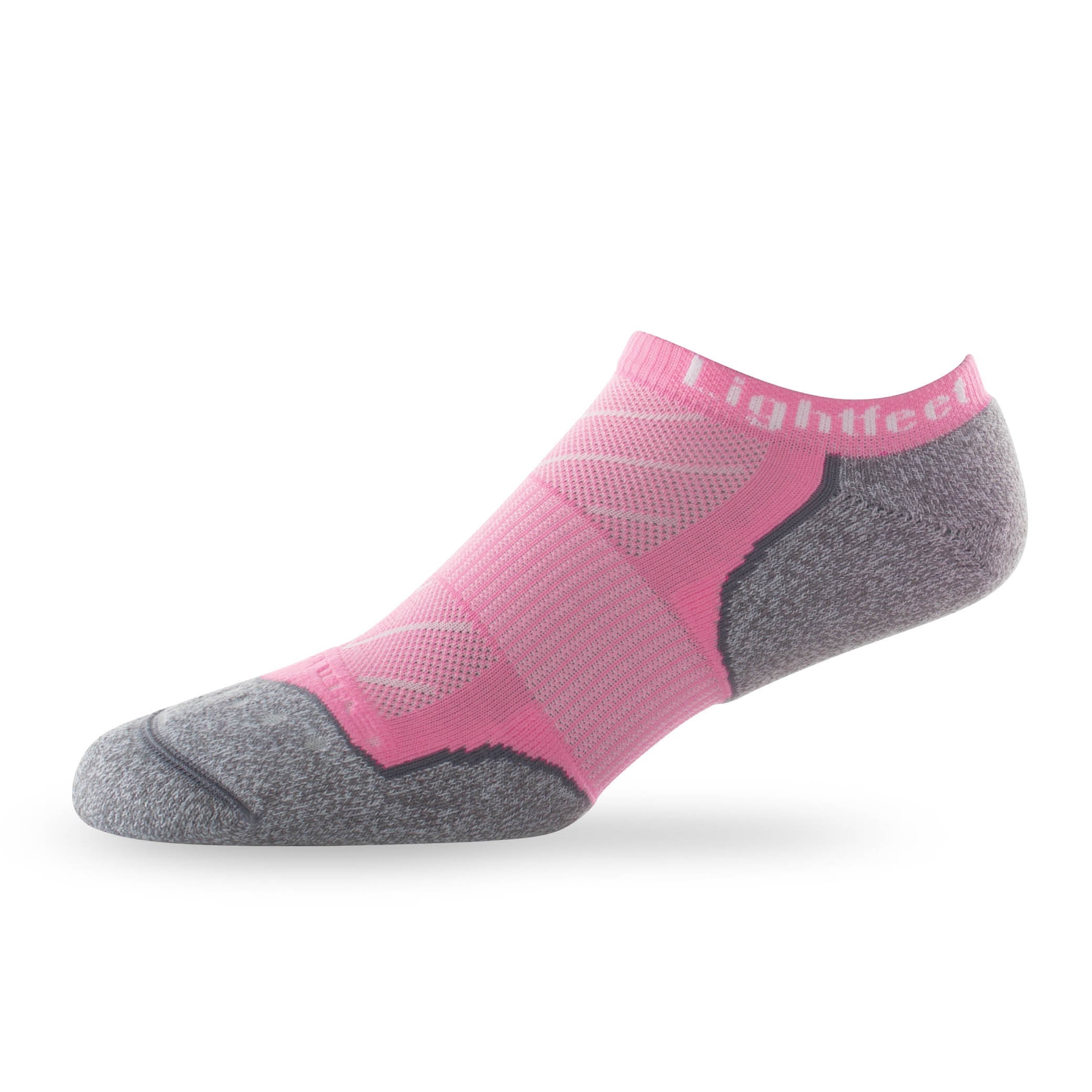 Side view of Lightfeet Evolution Soft Pink Mini Performance Running Sock