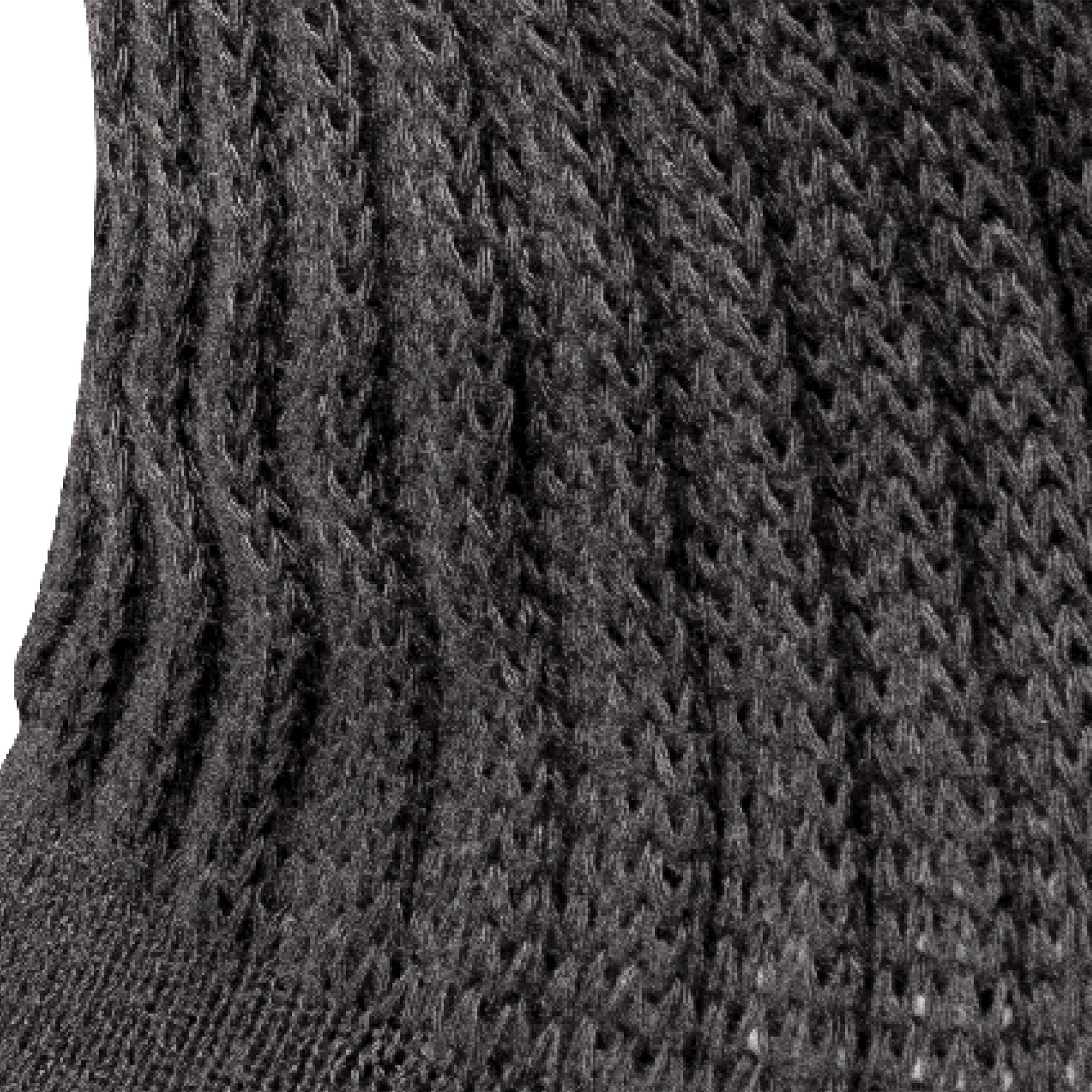 Close up view of loose ribbed cuff of Lightfeet Diabetes Black Crew Sock