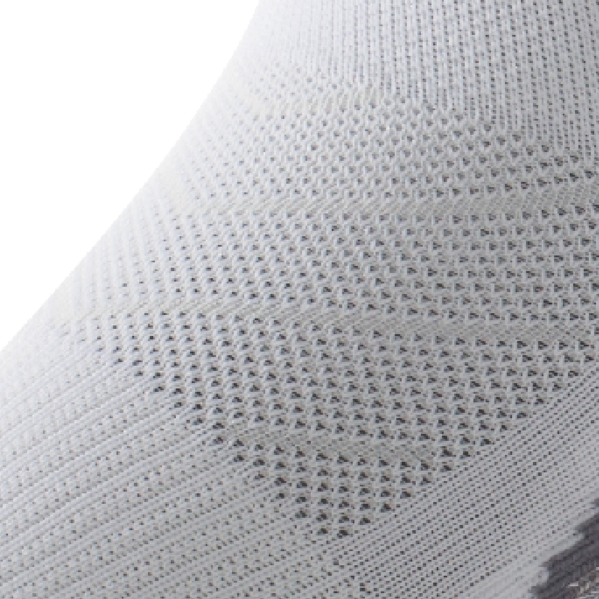 Close up view of mesh on Lightfeet Evolution White Half Crew Performance Running Sock