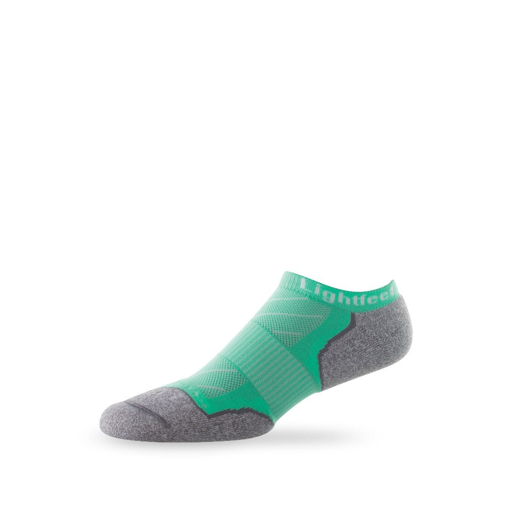 Side view of Lightfeet Evolution Mint Mini Performance Running Sock