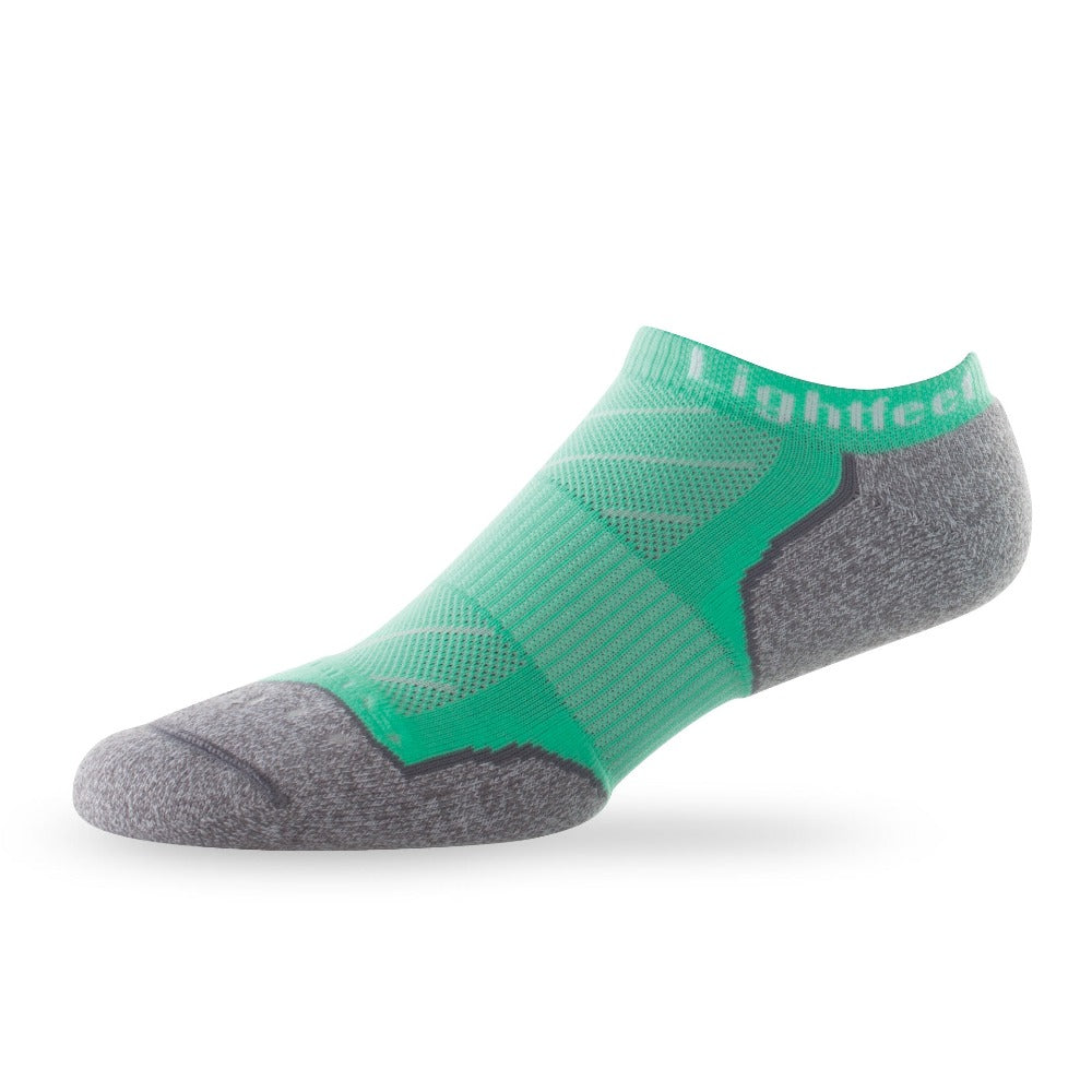 Side view of Lightfeet Evolution Mint Mini Performance Running Sock