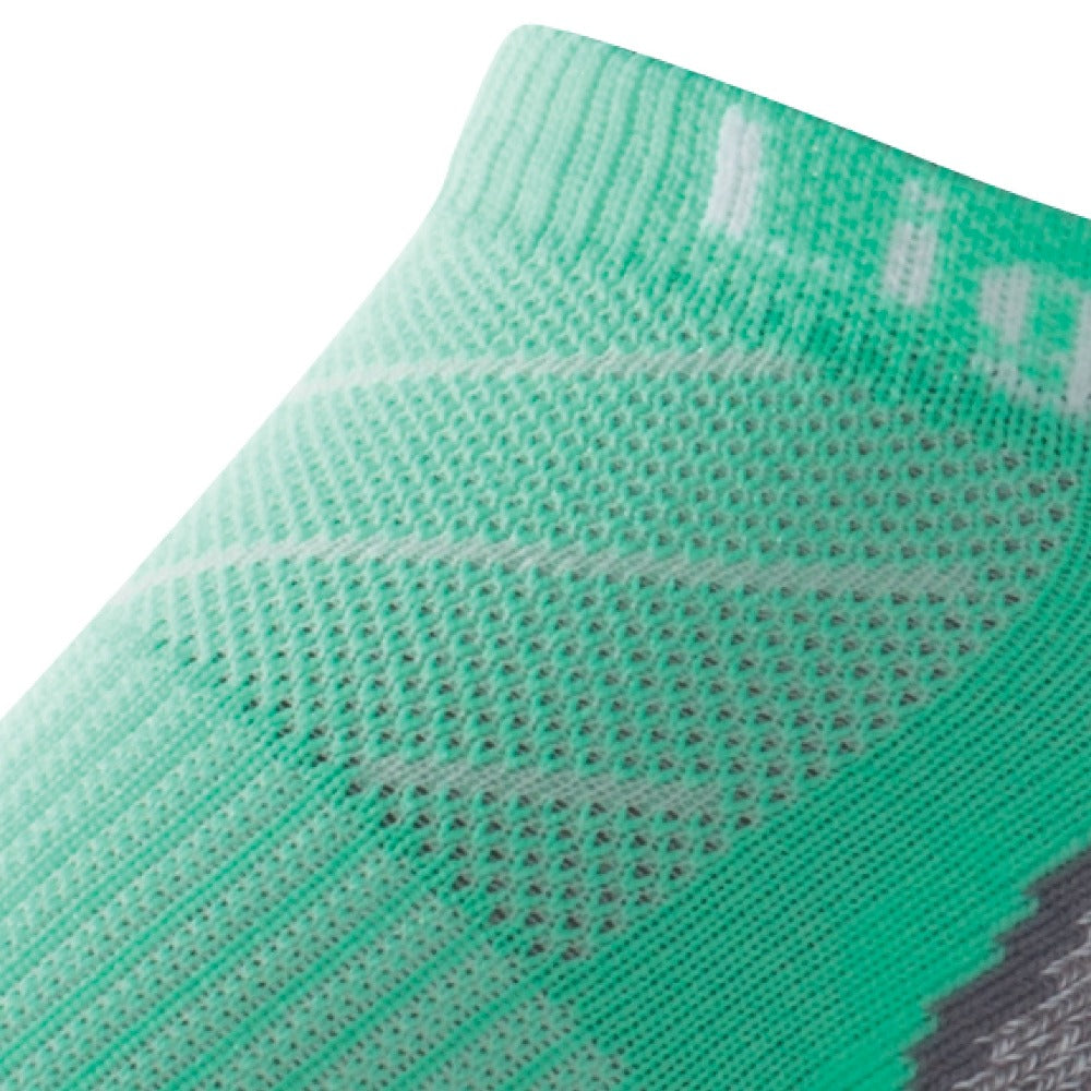 Close up view of mesh on Lightfeet Evolution Mint Mini Performance Running Sock