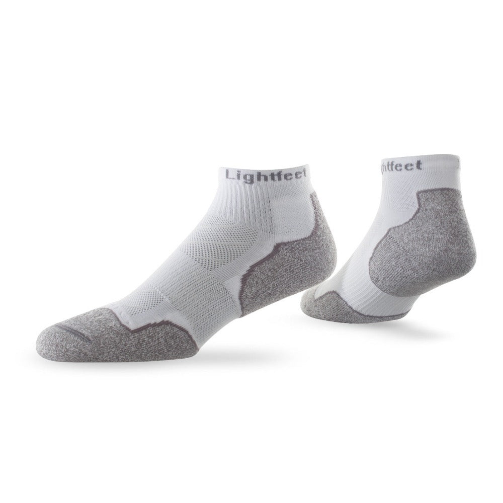 Pair of Lightfeet Evolution White Mini Crew Performance Running Socks