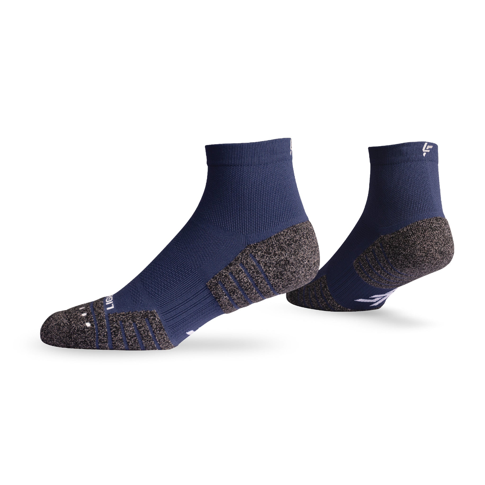 Pair of Lightfeet Performance Navy Quarter Crew Socks