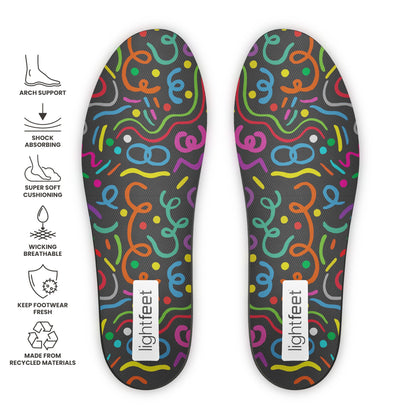 Top view of a pair of Lightfeet Active Kids Orthotic Insoles