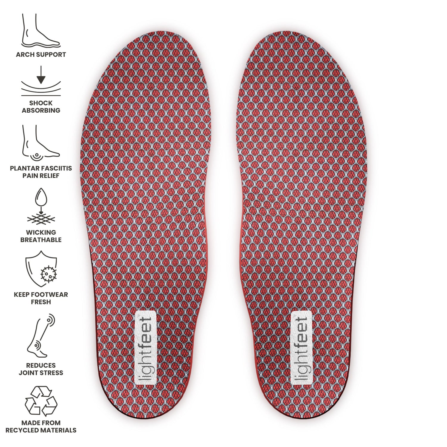 Top view of a pair of Lightfeet Active Support Orthotic Insoles