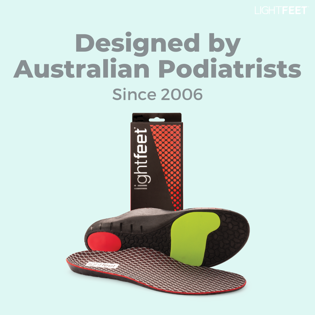 Image of Lightfeet Arch Support Insoles with packaging, Designed by Podiatrists since 2006