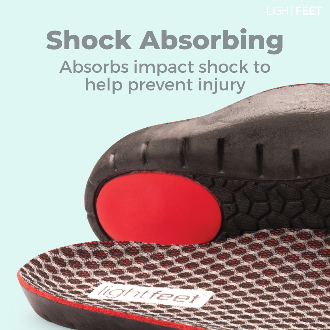 Lightfeet Arch Support Insoles are shock absorbing to reduce impact shock and help prevent injuries