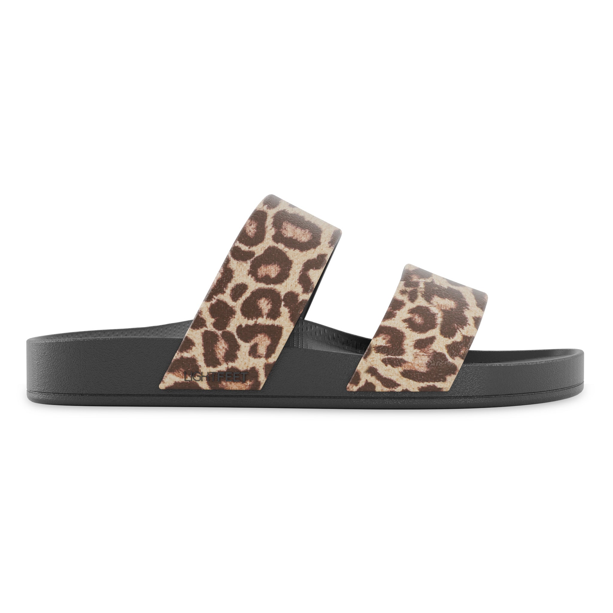 Black Leopard - Lightfeet Double Strap Slides