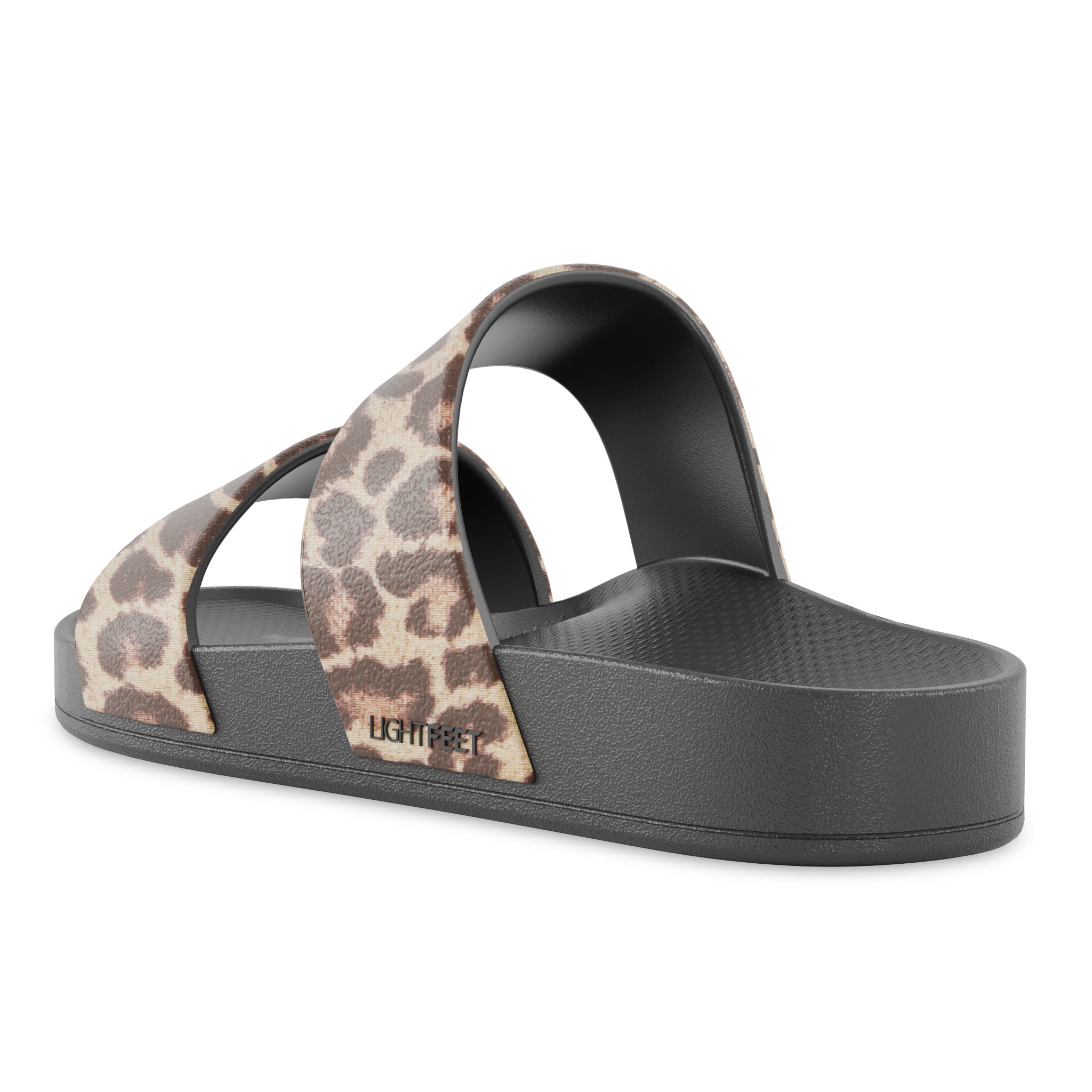 Black Leopard - Lightfeet Double Strap Slides