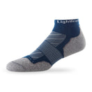 Side view of Lightfeet Evolution Navy Mini Crew Performance Running Sock #colour_navy