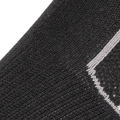 Close up view of mesh on Lightfeet Genesis Kids Ankle Black Performance Sock 