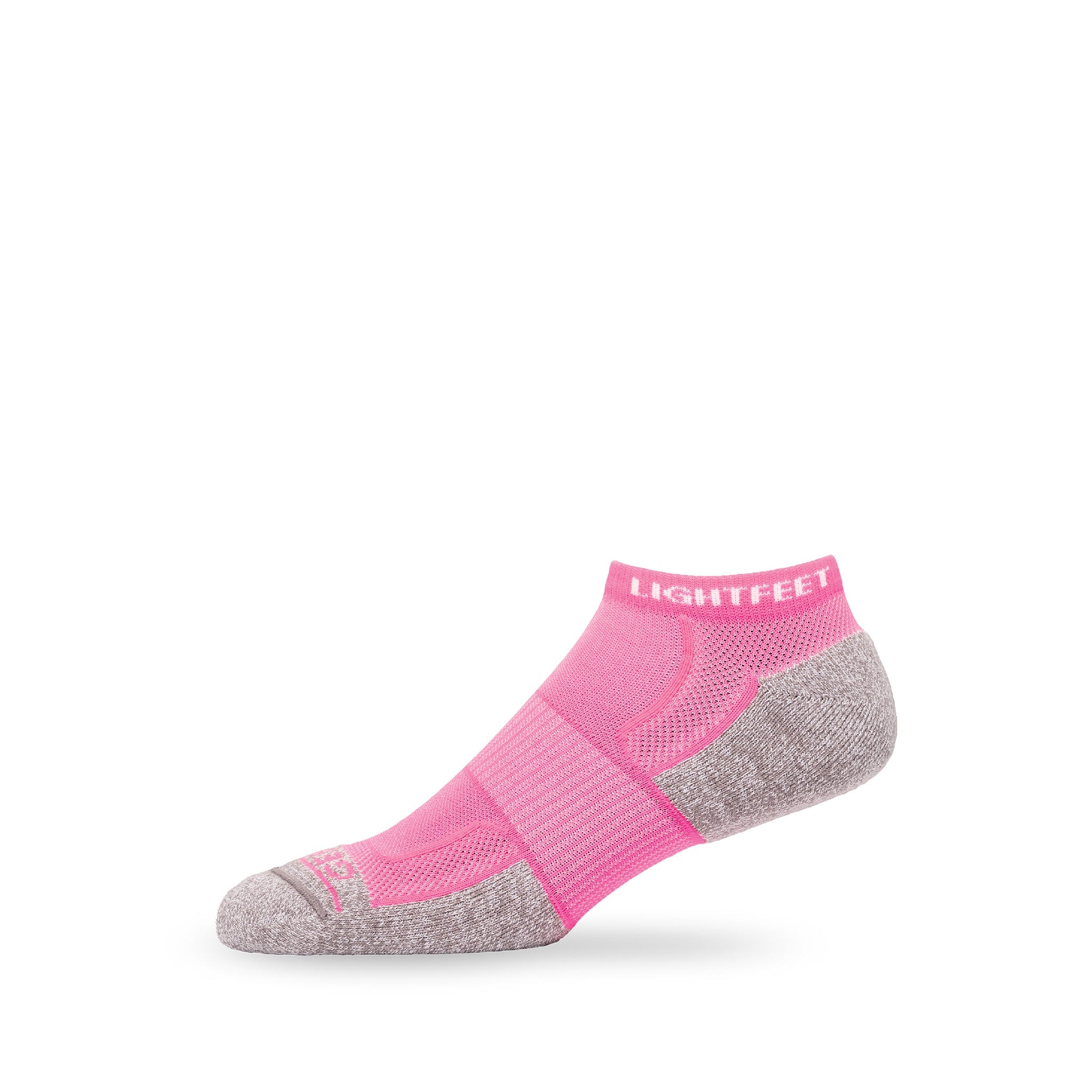 Side view of Lightfeet Genesis Kids Ankle Pink Performance Sock 