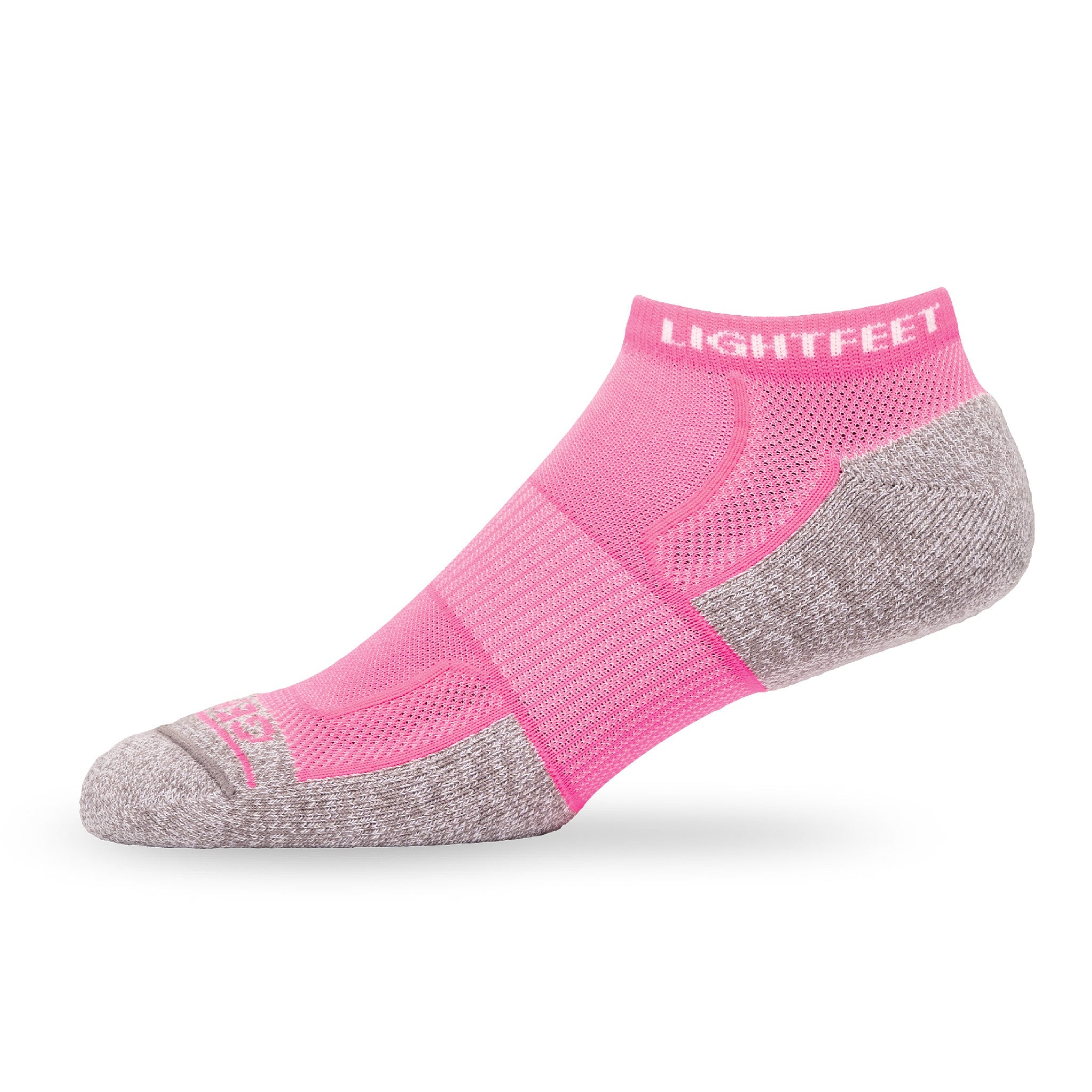 Side view of Lightfeet Genesis Kids Ankle Pink Performance Sock 