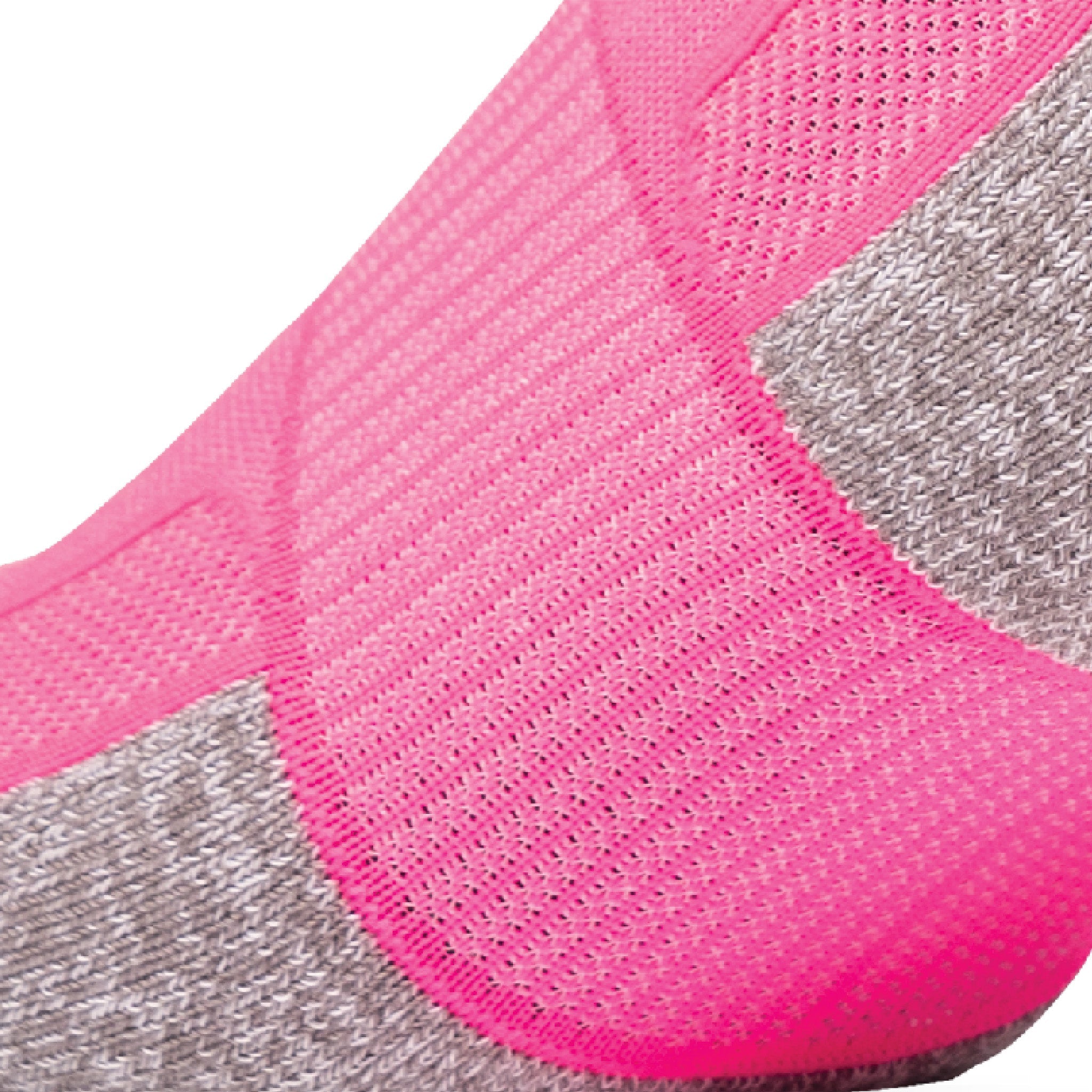 Close up view of elastic arch of Lightfeet Genesis Kids Ankle Pink Performance Sock 