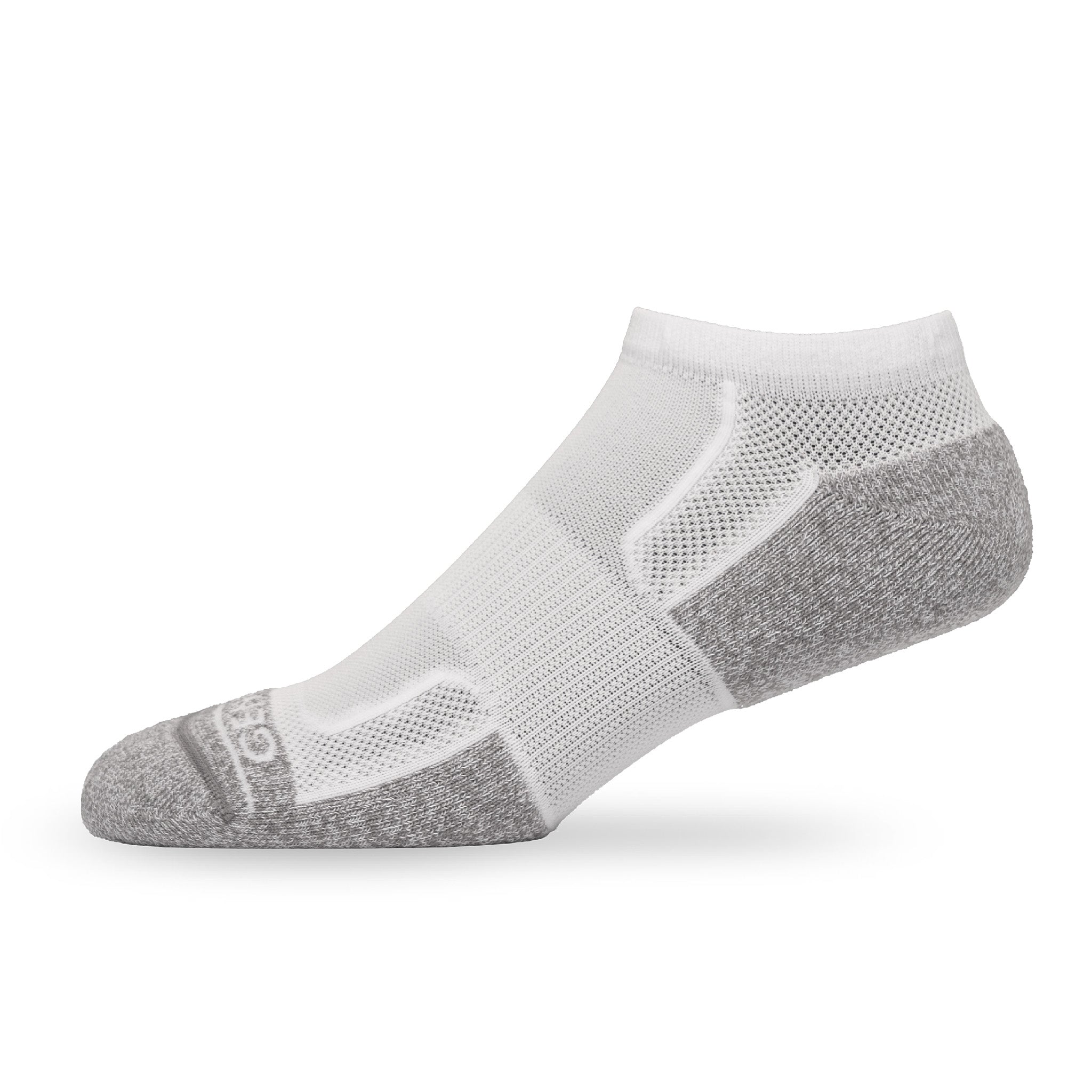 Side view of Lightfeet Genesis Kids Ankle White Performance Sock 