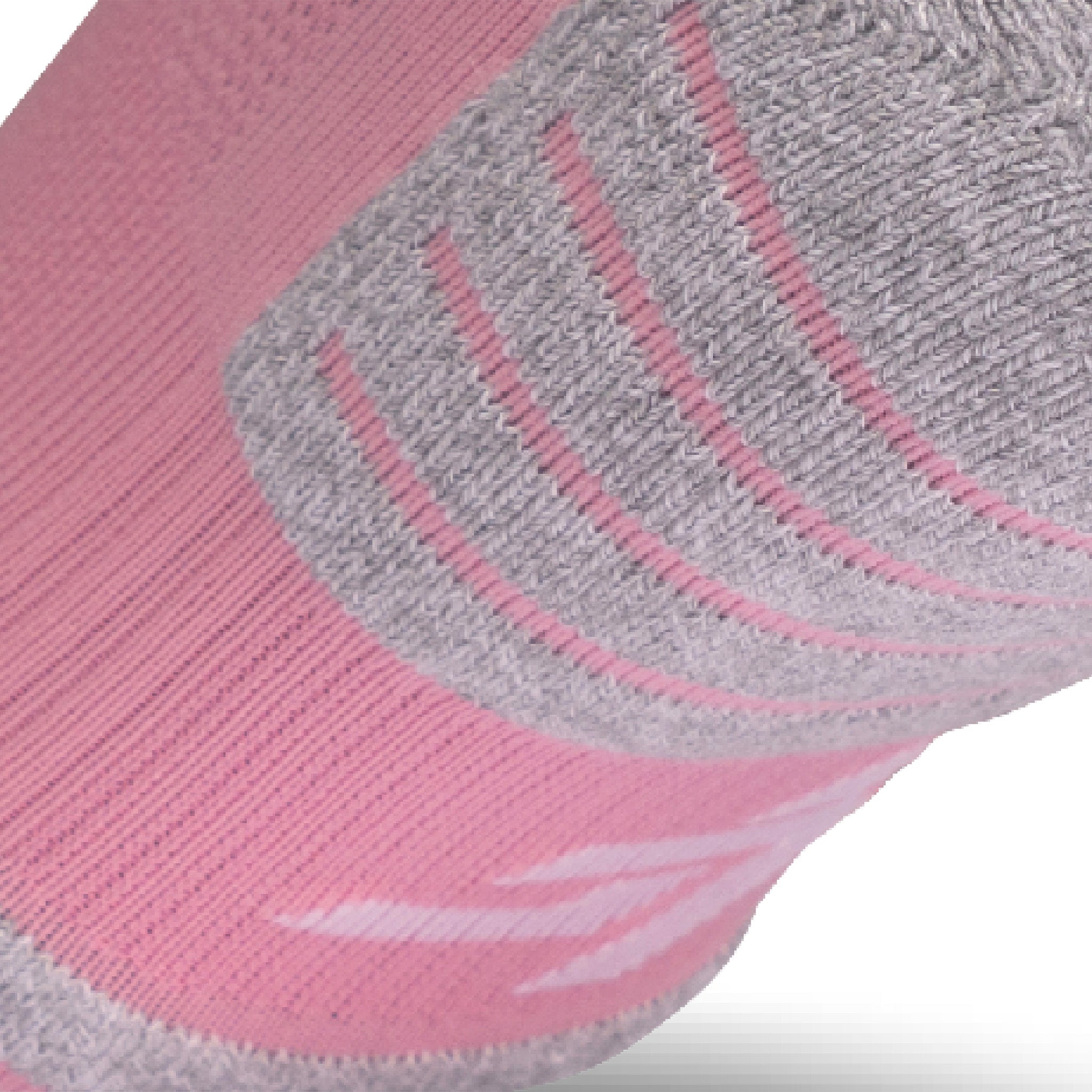 Close up view of elastic arch of Lightfeet Performance Soft Pink Ankle Sock 
