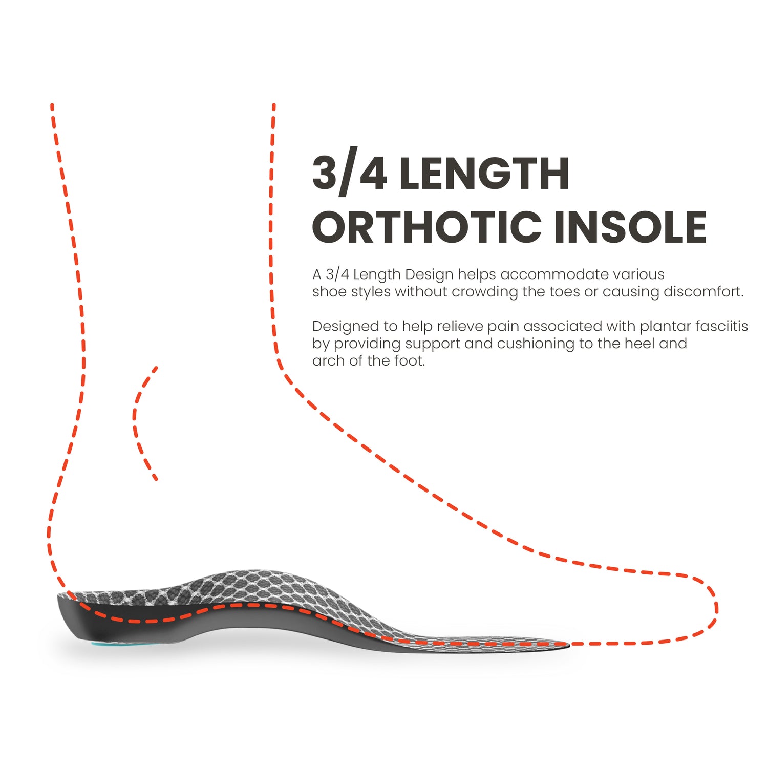Lightfeet ¾ Plantar Fasciitis Orthotic Insole