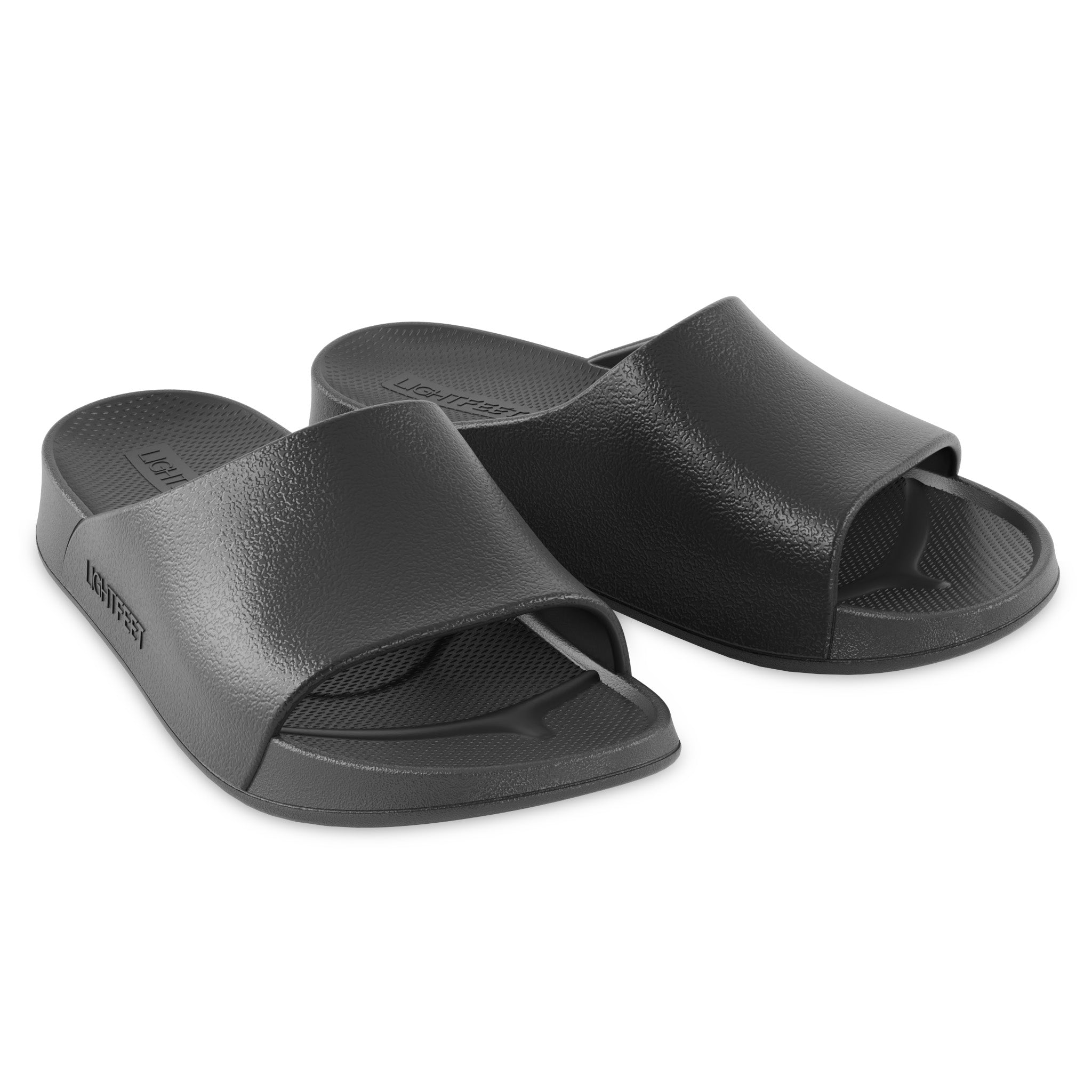 Pair of black Lightfeet Single Strap Slide