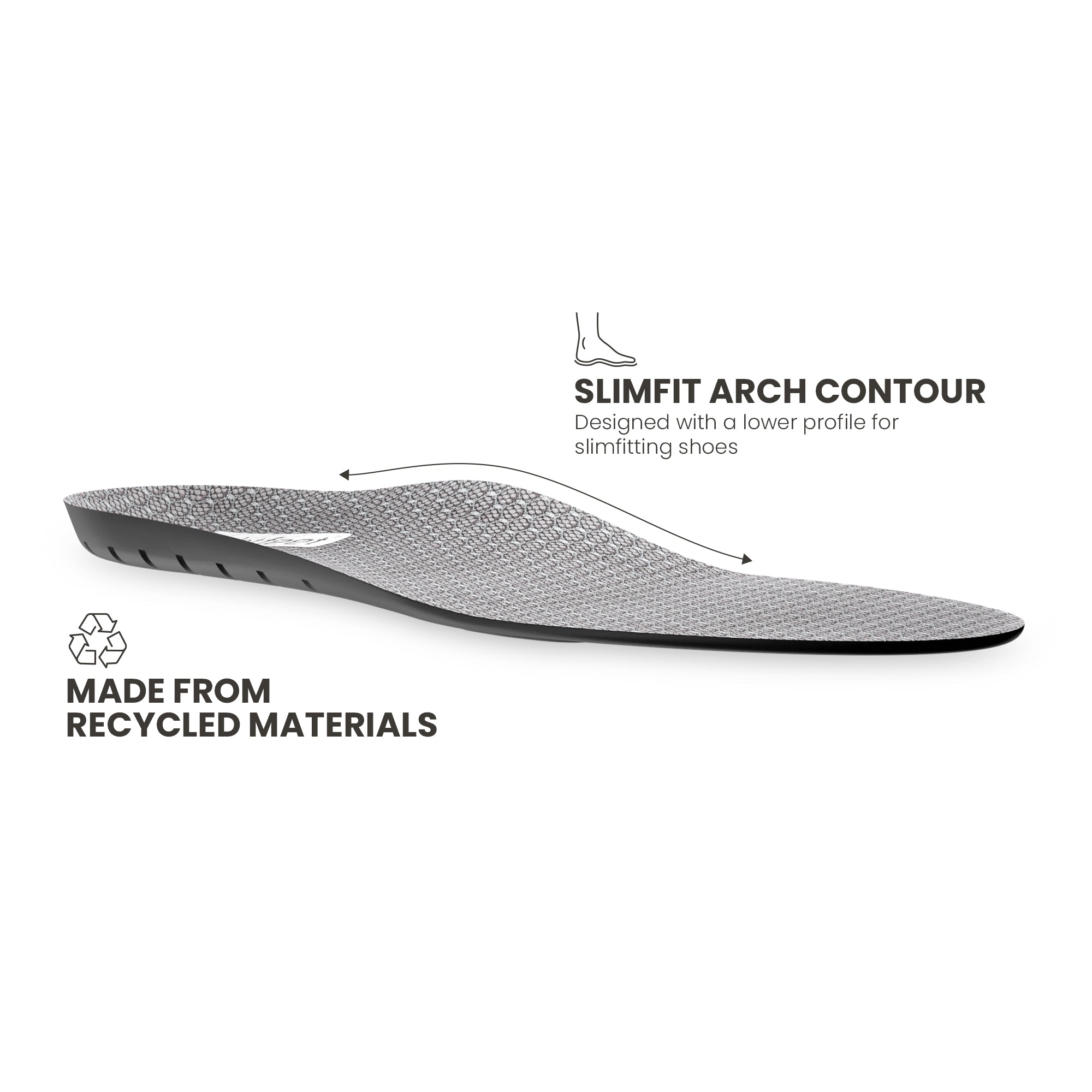 Front angle view of Lightfeet Slimfit Support Orthotic Insole