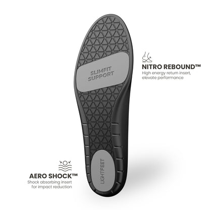 Bottom view of a Lightfeet Slimfit Support Orthotic Insole