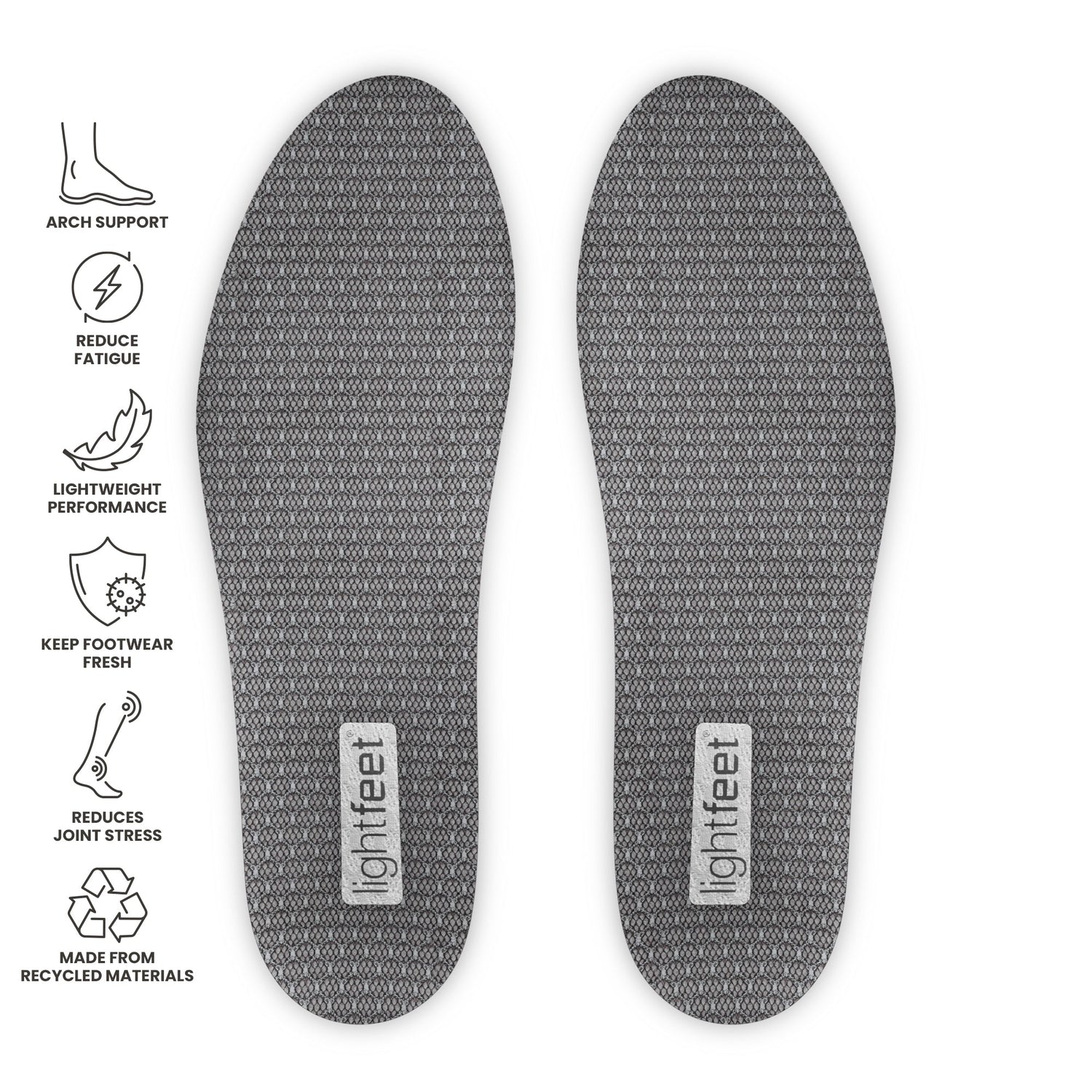 Top view of a pair of Lightfeet Slimfit Support Orthotic Insoles